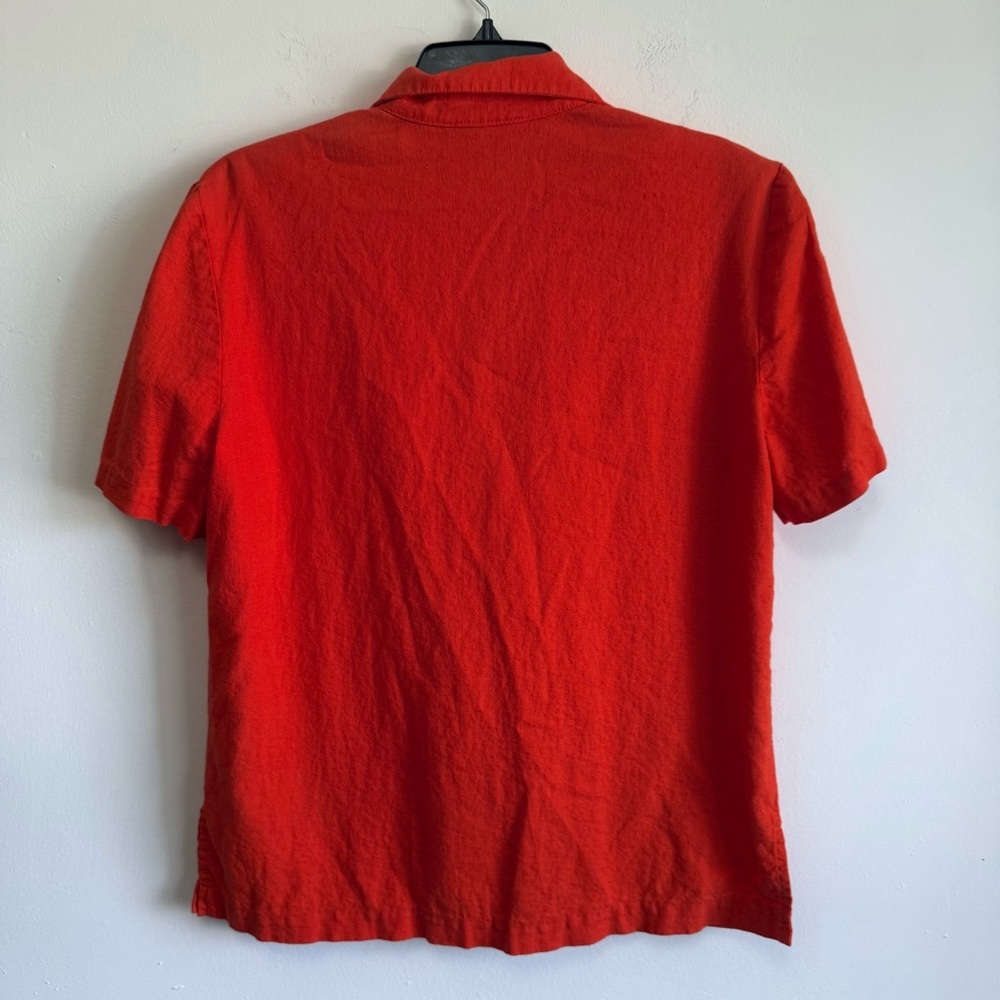 Vintage Dressbarn Orange Linen Embroidered Top Picnic Grandmacore Boho Sz 6 - Picture 7 of 8